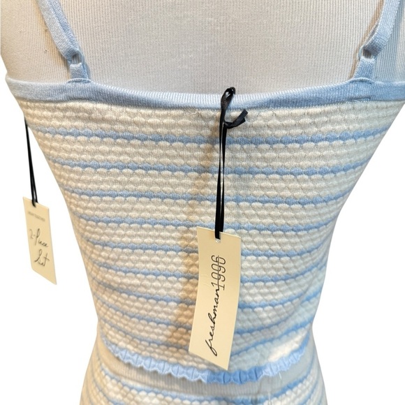 Freshman199 baby Blue and White Striped Two-Piece Set Net design - Picture 7 of 12